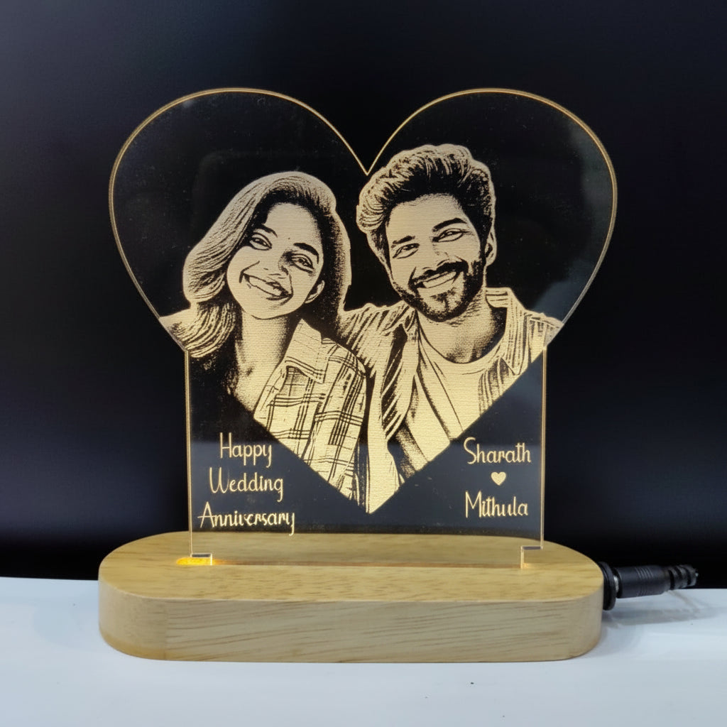 COUPLE IN HEART ACRYLIC LED LAMP