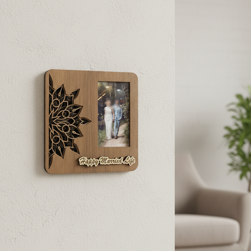 Half Mandala Photo Frame