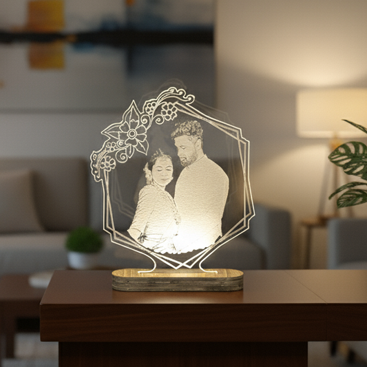 Hexagon floral LED lamp