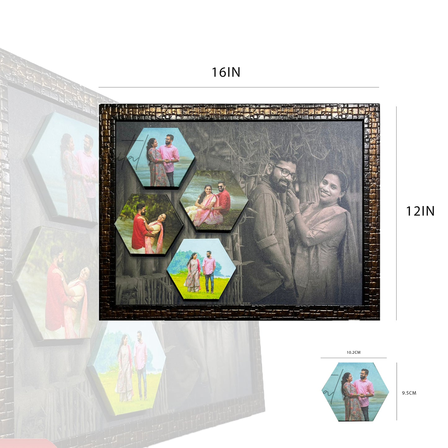 Hexagon Embossed Photo Frame