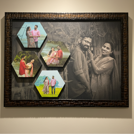 Hexagon Embossed Photo Frame