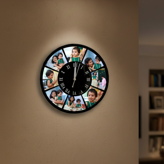 8 picture photo clock