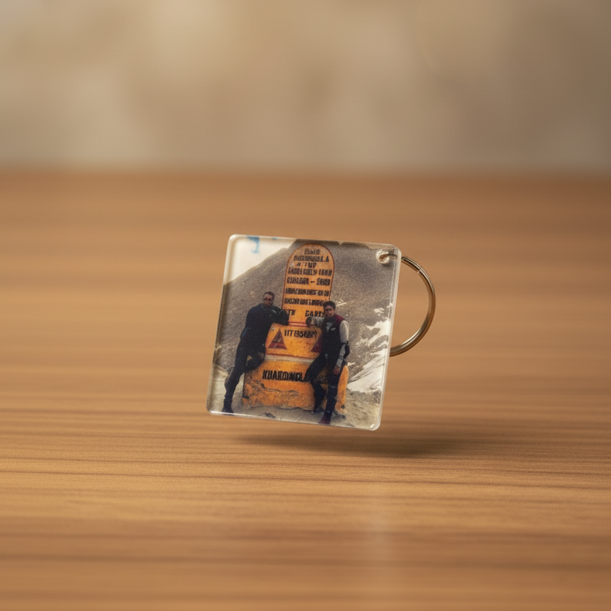 Acrylic Dual side Square keychain