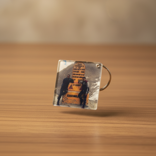 Acrylic Dual side Square keychain