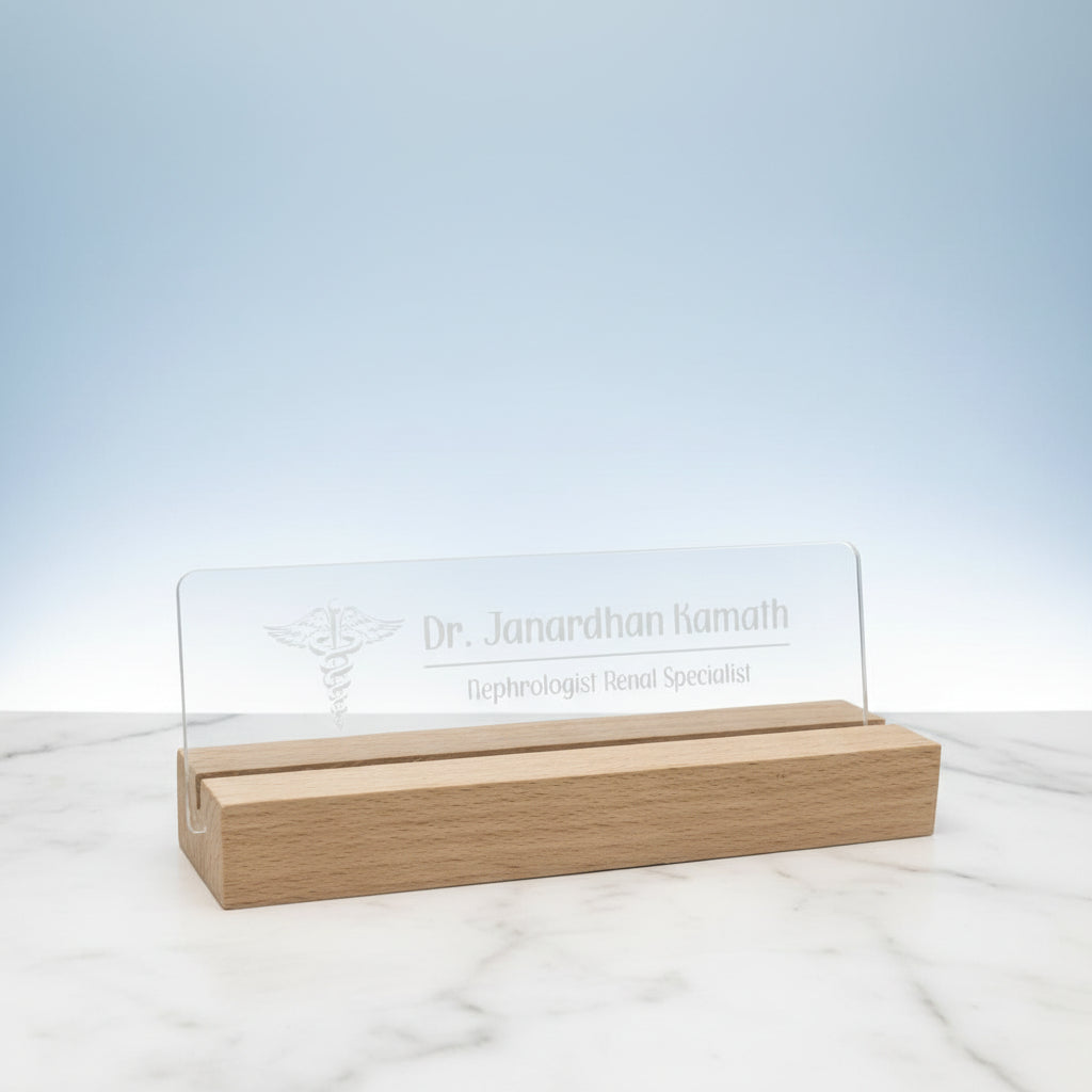 Desktop clear Name plate