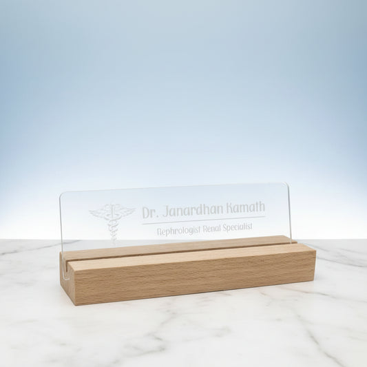 Desktop clear Name plate